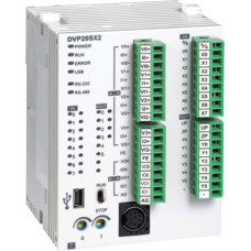 DVP20SX211S  Контроллер: 8DI, 6DO, 4AI, 2AO (Transistor, PNP), 24V DC Power, 2 шины расширения, USB, SLIM